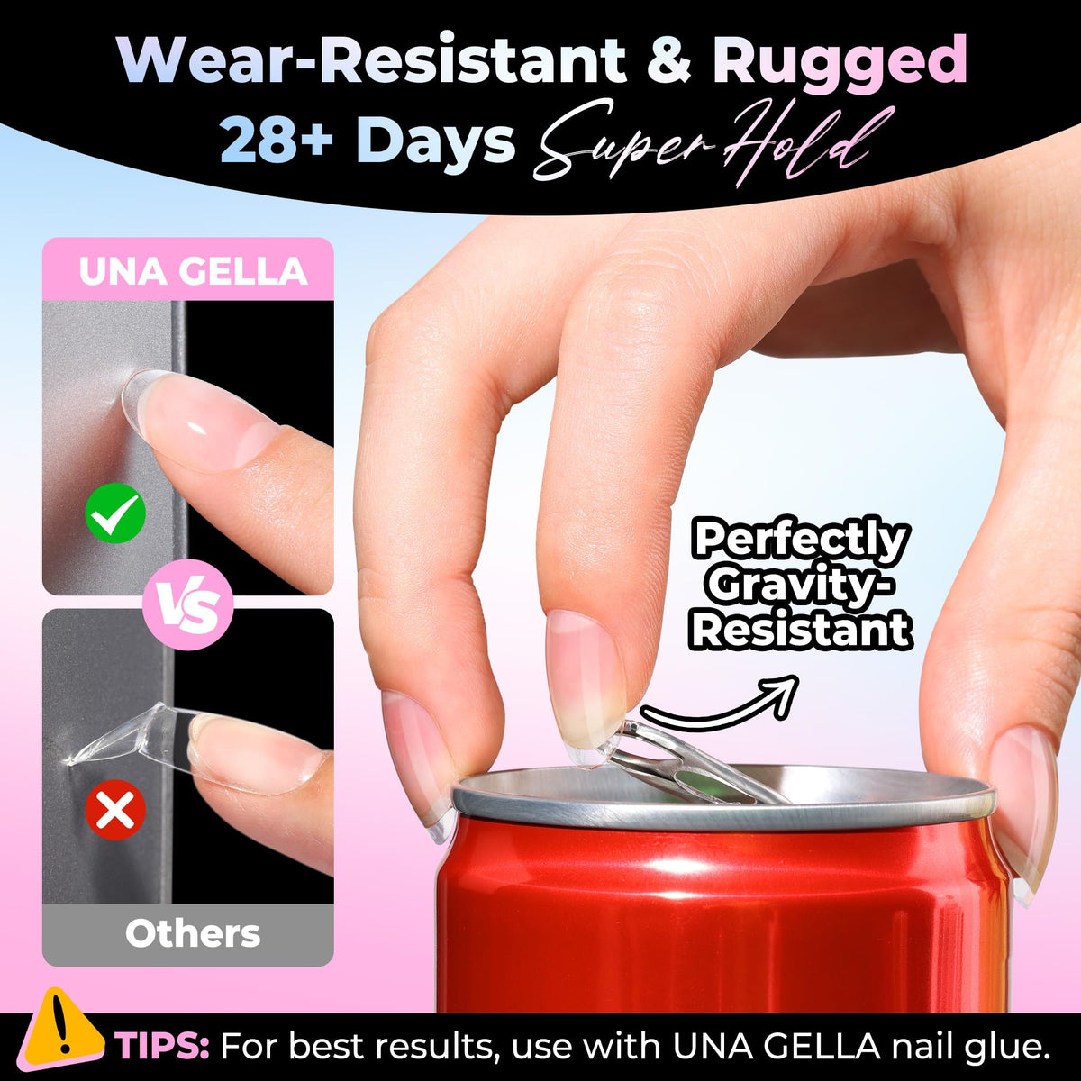 UNA GELLA Oval Gel Nail Tips in various sizes