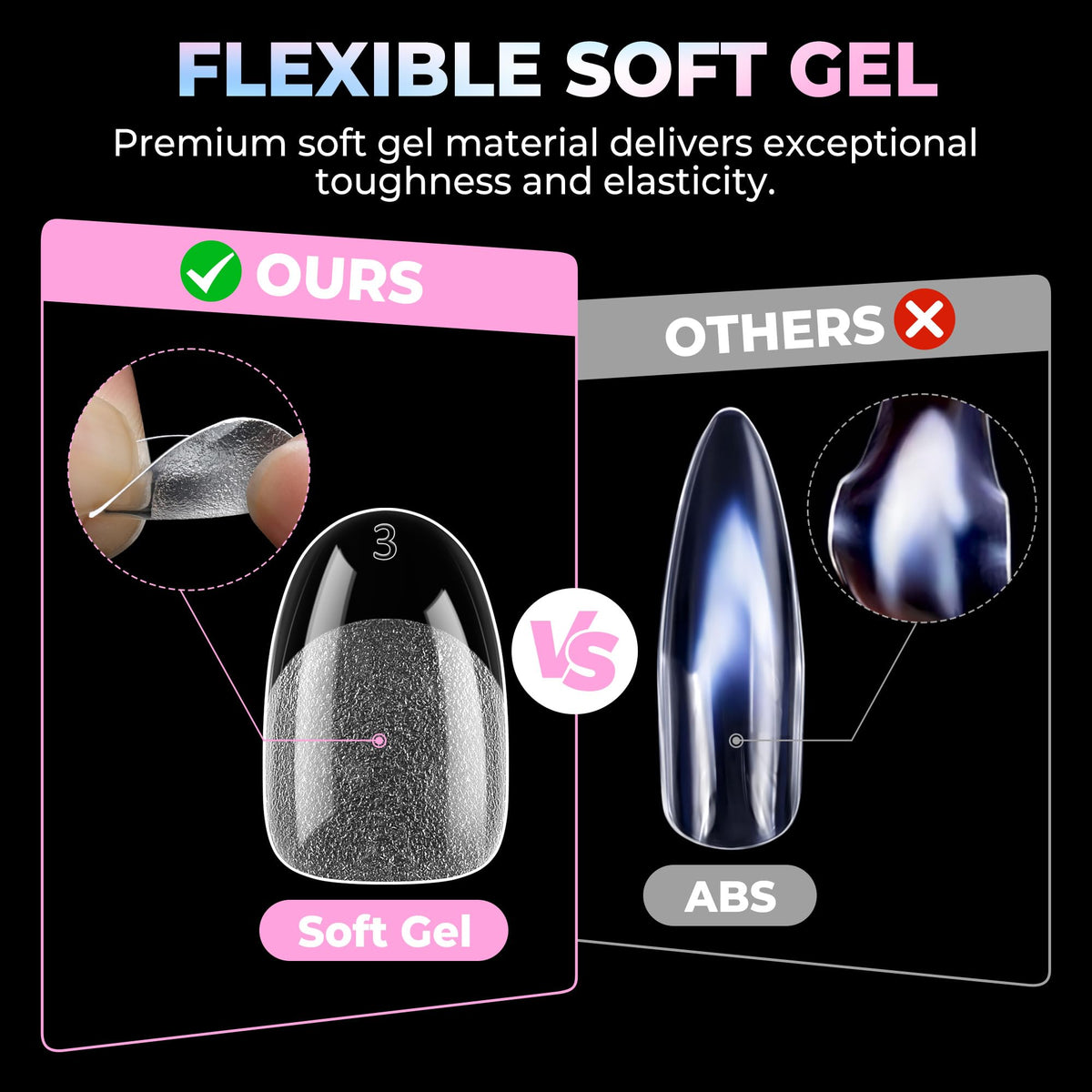 UNA GELLA Oval Gel Nail Tips on a hand