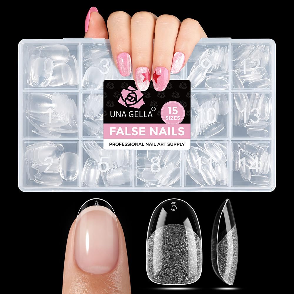 UNA GELLA Oval Gel Nail Tips Short 300PCS front view