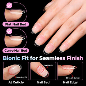 UNA GELLA Oval Gel Nail Tips showing clear surface