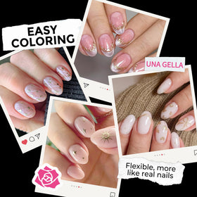 UNA GELLA Oval Gel Nail Tips showing texture and shape