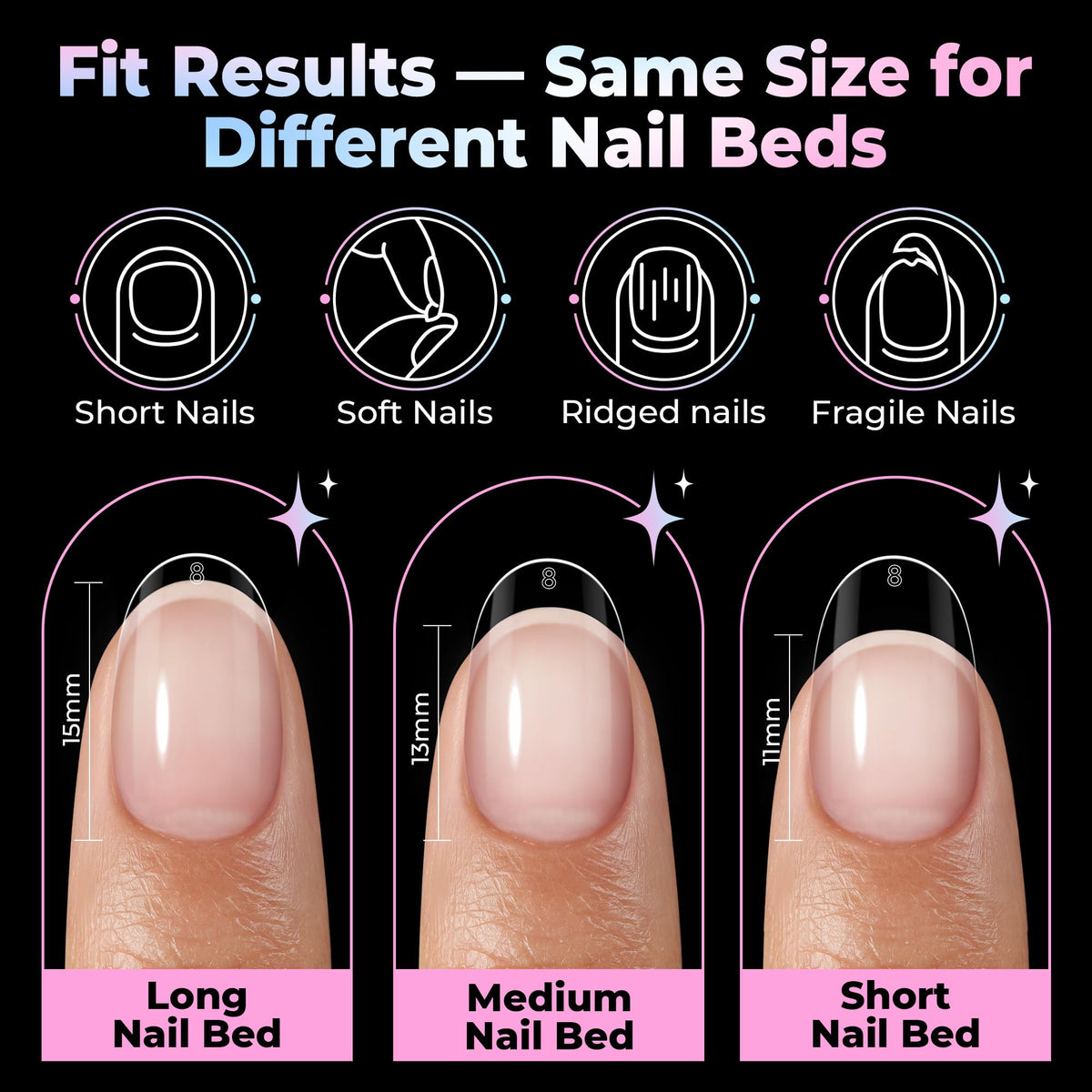 UNA GELLA Oval Gel Nail Tips side view
