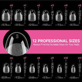 UNA GELLA Oval Gel Nail Tips with various nail art designs