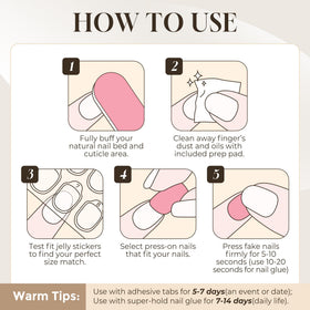 UNA GELLA Press On Nails with adhesive tabs and nail glue