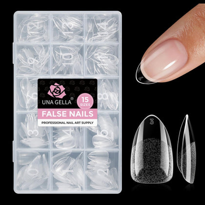 UNA GELLA Short Almond Gel Nail Tips 300PCS front view