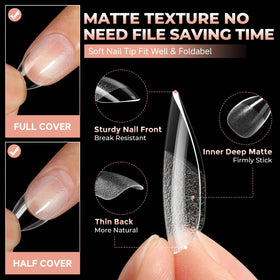 UNA GELLA Short Almond Gel Nail Tips assorted sizes