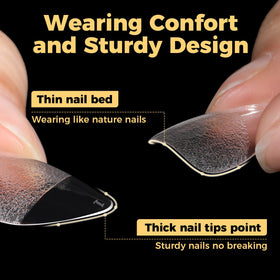 UNA GELLA Short Almond Gel Nail Tips demonstration on nails