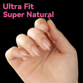 UNA GELLA Short Almond Gel Nail Tips in a lifestyle setting