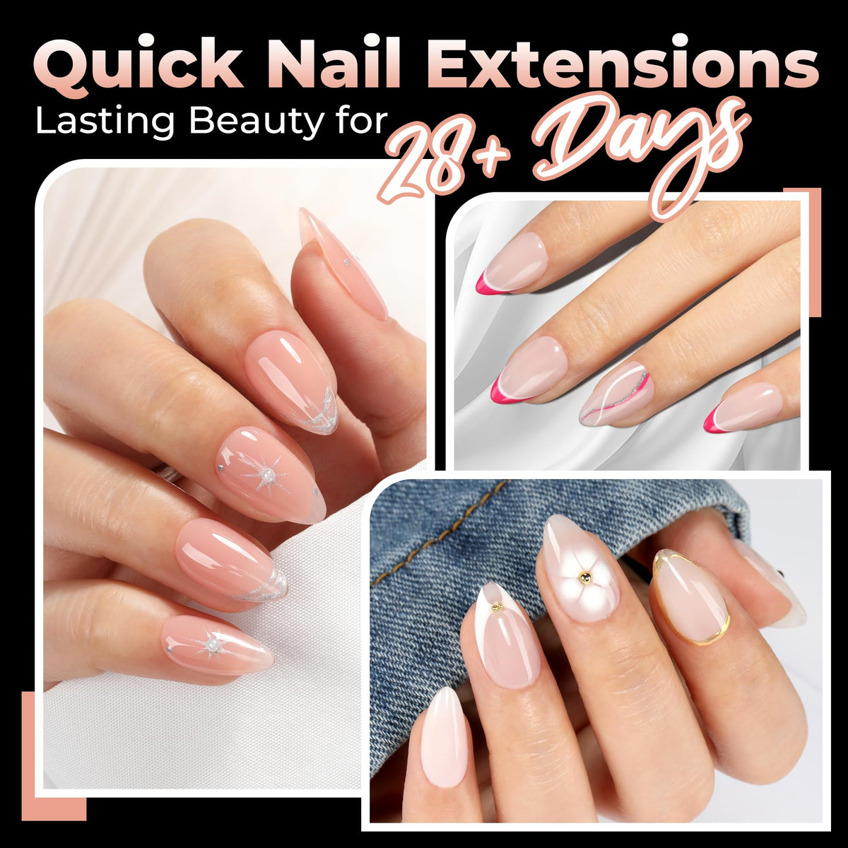 UNA GELLA Short Almond Gel Nail Tips packaging