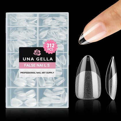 UNA GELLA Short Almond Nail Tips 312pcs front view