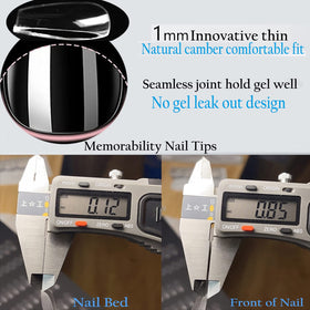 UNA GELLA Short Coffin Gel Nail Tips application process