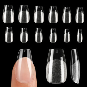 UNA GELLA Short Coffin Gel Nail Tips front view