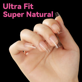 UNA GELLA Short Coffin Gel Nail Tips in hand