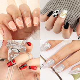 UNA GELLA Short Coffin Gel Nail Tips various sizes