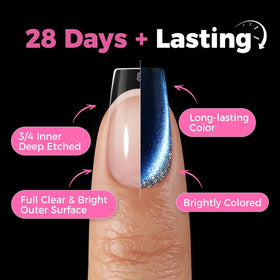 UNA GELLA Short Coffin Gel Nail Tips with clear cover for easy colouring