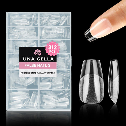 UNA GELLA Short Coffin Nail Tips 312pcs front view