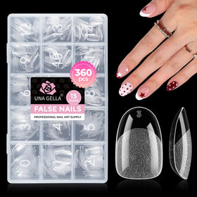 UNA GELLA Short Oval Nail Tips 360Pcs front view