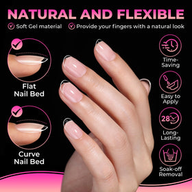 UNA GELLA Short Oval Nail Tips showing size options