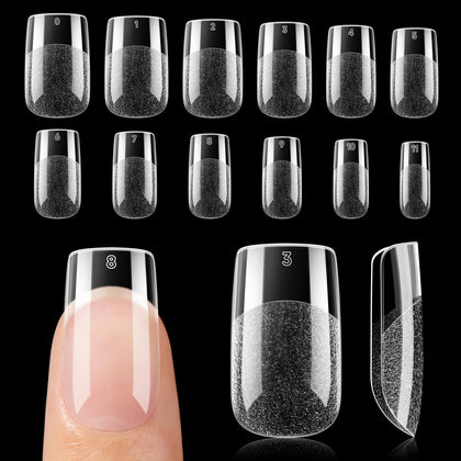 UNA GELLA Short Square Nail Tips 120Pcs front view