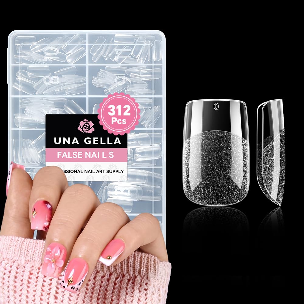 UNA GELLA Short Square Nail Tips 312pcs front view