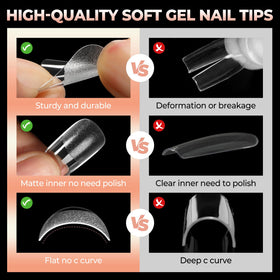 UNA GELLA Short Square Nail Tips application process