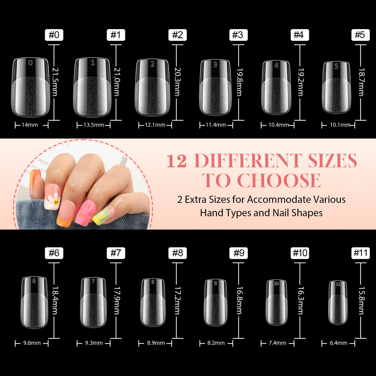 UNA GELLA Short Square Nail Tips in lifestyle setting