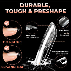 UNA GELLA Short Square Nail Tips in various sizes