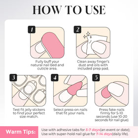 UNA GELLA Short Square Press On Nails in use on hands