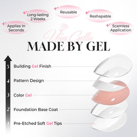 UNA GELLA Short Square Press On Nails laid out in various sizes