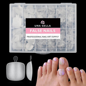 UNA GELLA Short Square Toe Nail Tips 504Pcs matte finish front view
