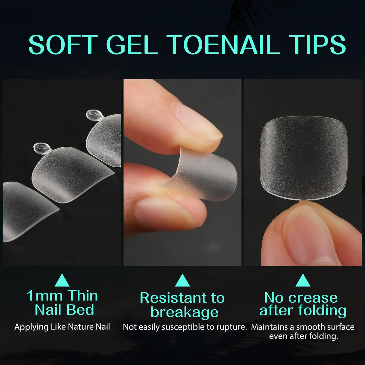 UNA GELLA Short Square Toe Nail Tips close-up of soft gel material