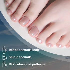 UNA GELLA Short Square Toe Nail Tips showing size variety