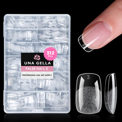 UNA GELLA Short Squoval Gel Nail Tips 312PCS front view