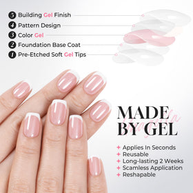 UNA GELLA Soft Gel Press on Nails displayed with glue