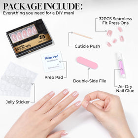 UNA GELLA Soft Gel Press on Nails in hand for demonstration
