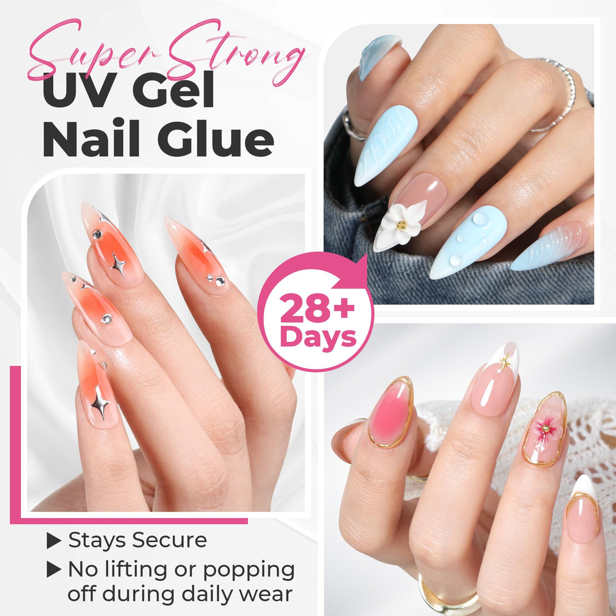 UNA GELLA Solid Nail Glue Gel 25g tube back view