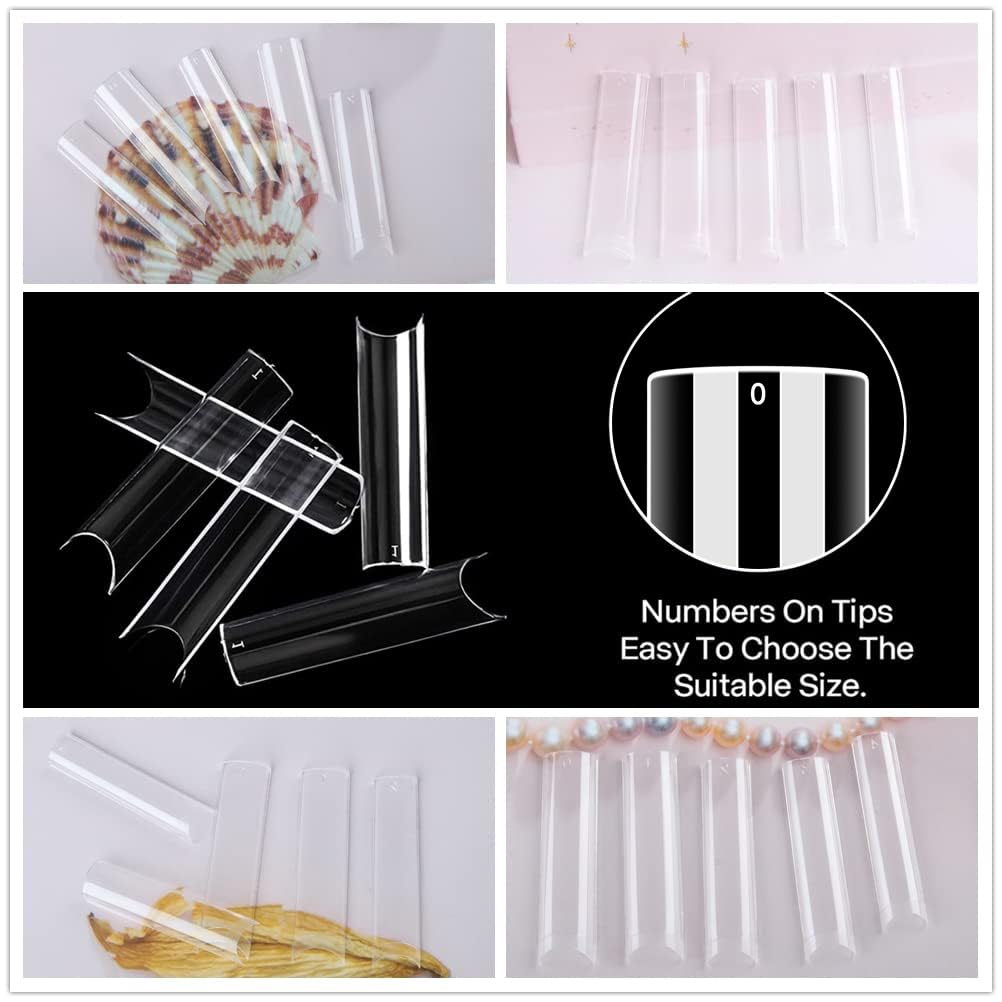 UNA GELLA Square Nail Tips applied on nails