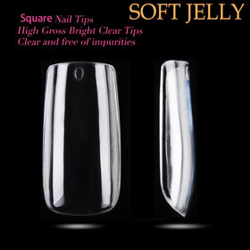 UNA GELLA square nail tips showing smooth edges