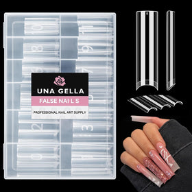 UNA GELLA Square Nail Tips XXL Long 120PCS front view