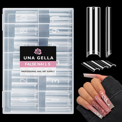 UNA GELLA Square Nail Tips XXL Long 120PCS front view