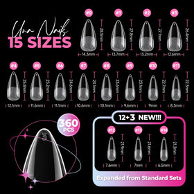 UNA GELLA Stiletto Gel Nail Tips applied on nails