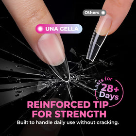 UNA GELLA Stiletto Gel Nail Tips close-up of matte base