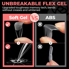 UNA GELLA Stiletto Gel Nail Tips with acetone for removal