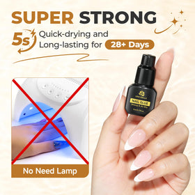 UNA GELLA Super Nail Glue application on press-on nails