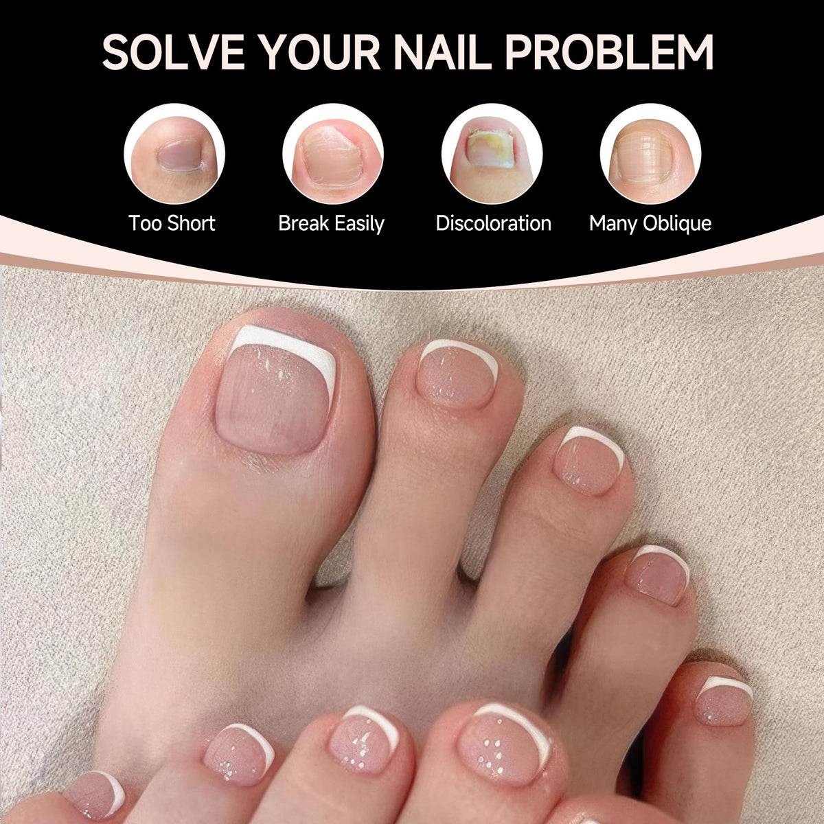 UNA GELLA toe nail tips displayed in packaging