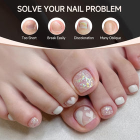 UNA GELLA Toe Nail Tips in packaging with clear design