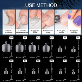 UNA GELLA Toe Nail Tips matte design displayed on a table