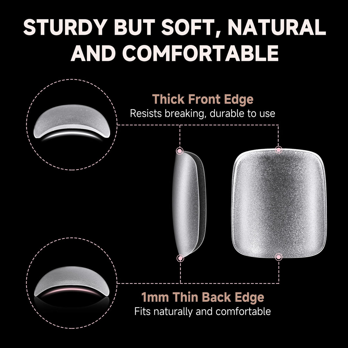 UNA GELLA toe nail tips with butterfly-shaped handles