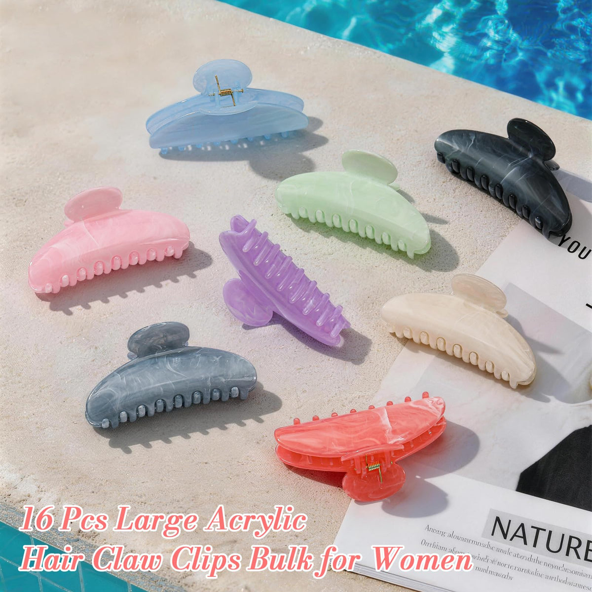 Unbednigt 16 Pack Hair Claw Clips packaging