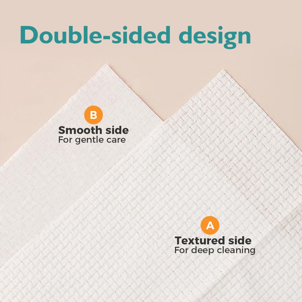 UNIMADE Disposable Face Towels stacked showing size